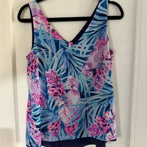 Lilly Pulitzer Tropical Print Camisole - Blue and Pink - reversible